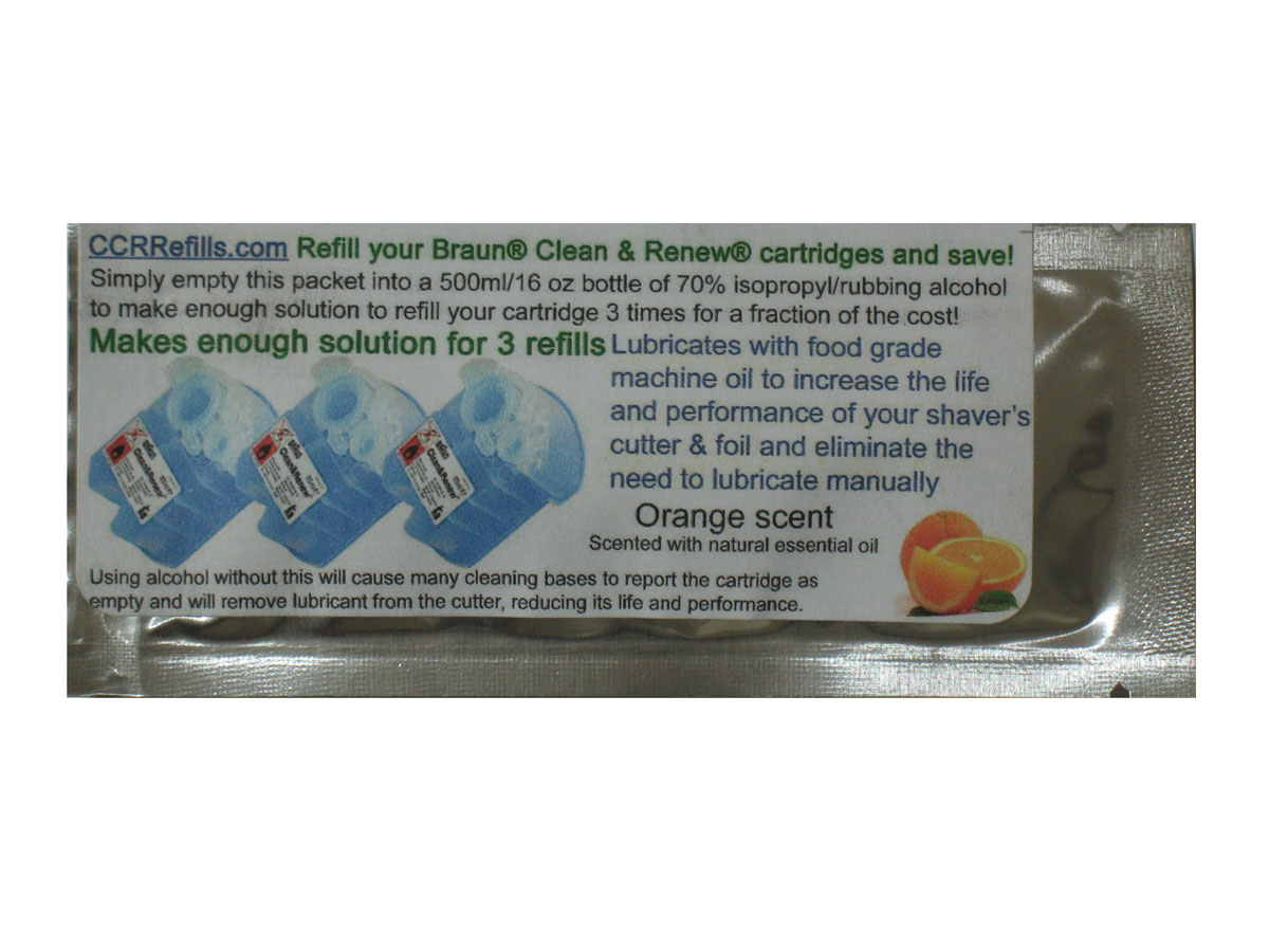 Orange Refill Solution Packet for Braun Clean & Renew CCR3 Cartridges 